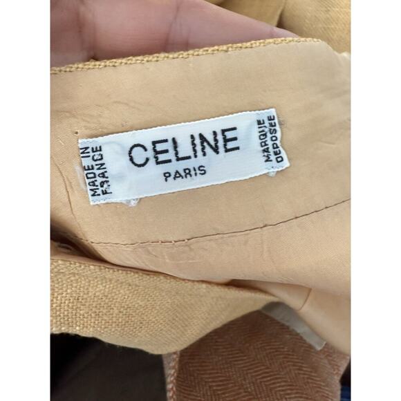 Vintage Celine Paris Blazer Skirt Suit Outfit Set Peach Size 6 EUR 36 Logo Prep - Picture 10 of 14